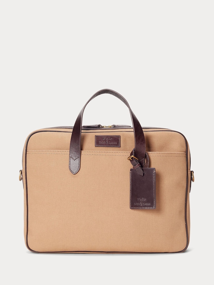 Polo Ralph Lauren Leather-Trim Canvas Briefcase - Image 3 of 6