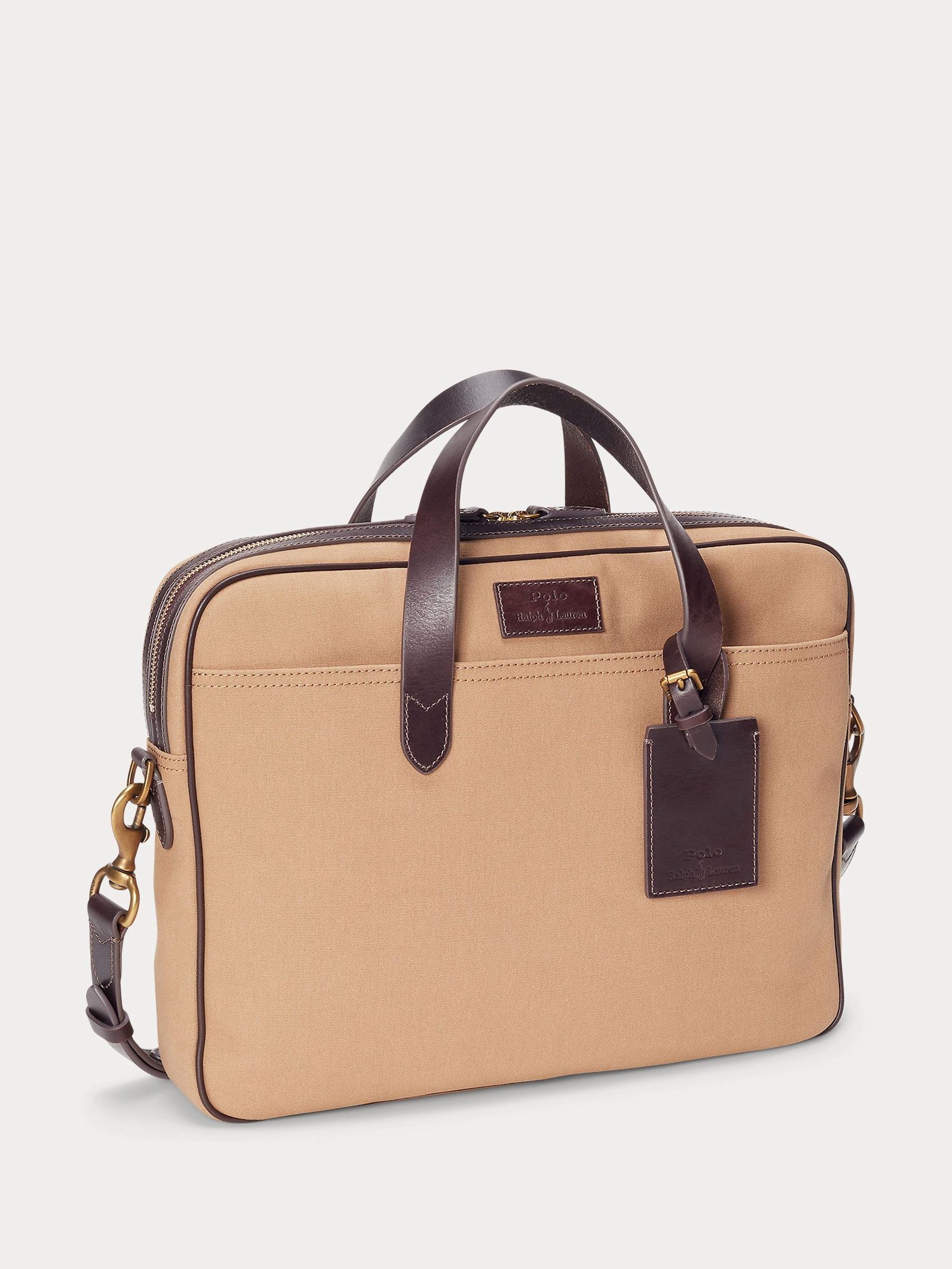 Buy Polo Ralph Lauren Leather Trim Canvas Briefcase from Next Luxembourg