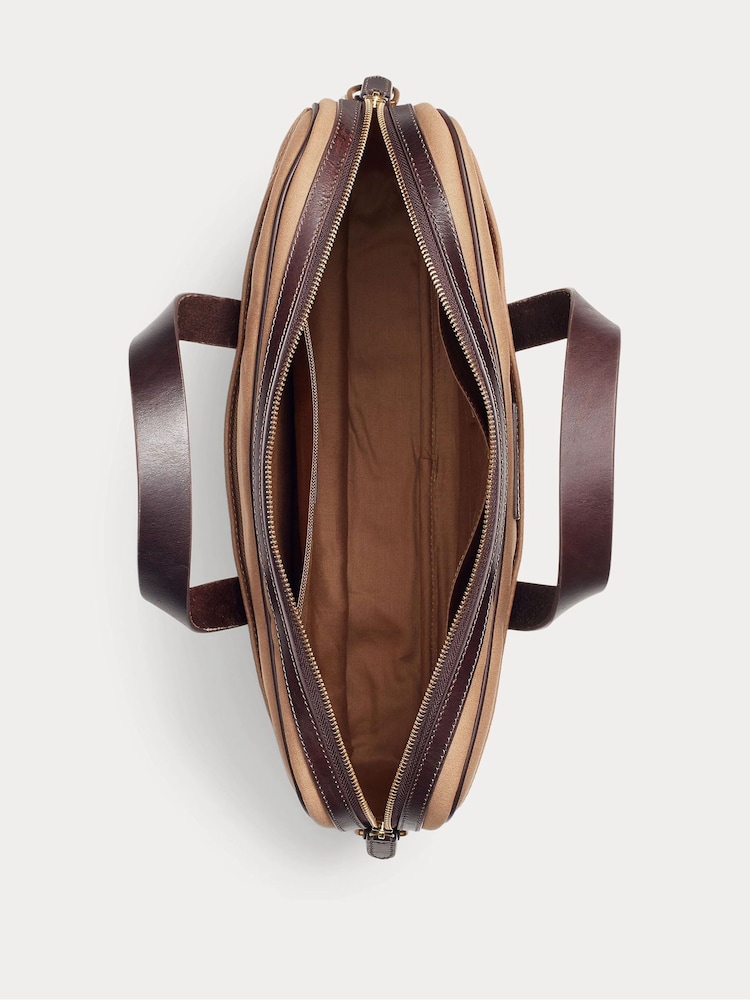 Polo Ralph Lauren Leather-Trim Canvas Briefcase - Image 5 of 6