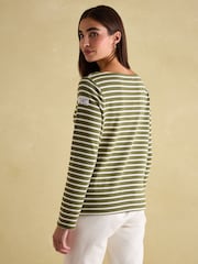 Joules Harbour Green stripe Boat Neck Breton Top - Image 2 of 6