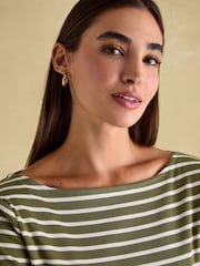 Joules Harbour Green stripe Boat Neck Breton Top - Image 3 of 6