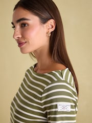 Joules Harbour Green stripe Boat Neck Breton Top - Image 4 of 6