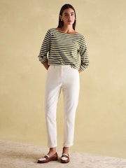 Joules Harbour Green stripe Boat Neck Breton Top - Image 5 of 6