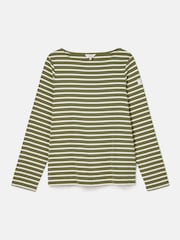 Joules Harbour Green stripe Boat Neck Breton Top - Image 6 of 6