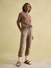 Joules New Harbour Chocolate Brown pink Boat Neck Breton Top - Image 4 of 8