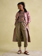 Joules New Harbour Chocolate Brown pink Boat Neck Breton Top - Image 7 of 8