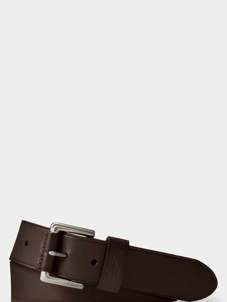 Polo Ralph Lauren Dark Brown Signature Pony Leather Belt - Image 1 of 4