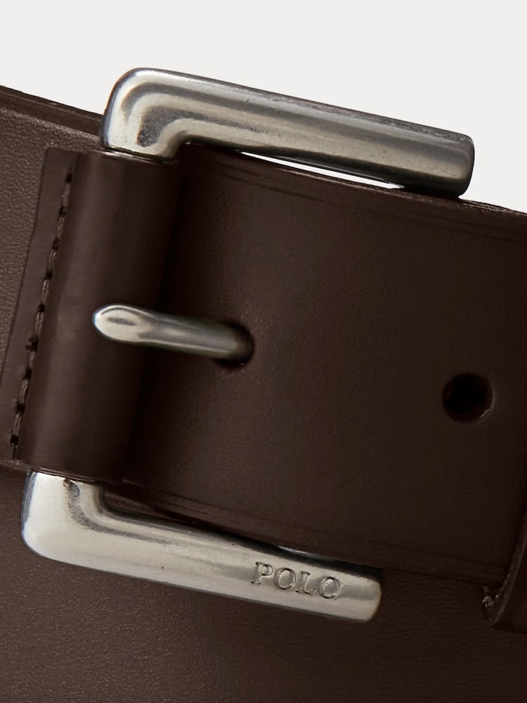Polo Ralph Lauren Dark Brown Signature Pony Leather Belt - Image 2 of 4