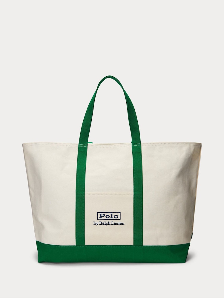 Polo Ralph Lauren Cream 100% Cotton Tote Bag - Image 1 of 6