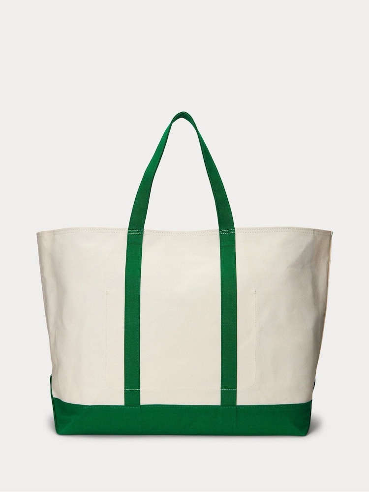 Polo Ralph Lauren Cream 100% Cotton Tote Bag - Image 2 of 6