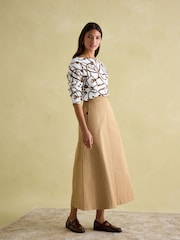 Joules Harbour Cream Bridle Boat Neck Printed Top - Image 4 of 6