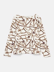 Joules Harbour Cream Bridle Boat Neck Printed Top - Image 6 of 6