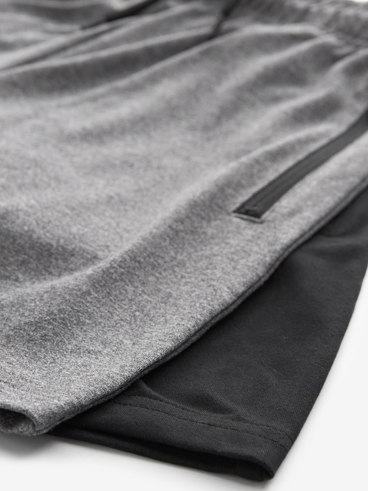 Black/Grey Light Weight Sports Shorts 2 Pack (3-17yrs) - Image 5 of 5