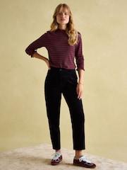 Joules Grace Burgundy Long Sleeve Jersey Top - Image 4 of 5