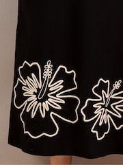 Live Unlimited Black Contrast Embroidery Maxi Dress - Image 5 of 5