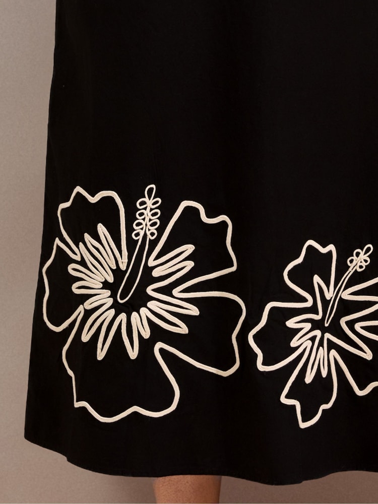 Live Unlimited Black Contrast Embroidery Maxi Dress - Image 5 of 5 Live Unlimited Black Contrast Embroidery Maxi Dress - Image 5 of 5