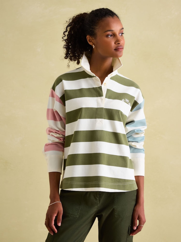 Joules Lara Multi Boxy Fit Rugby Shirt - Image 1 of 6