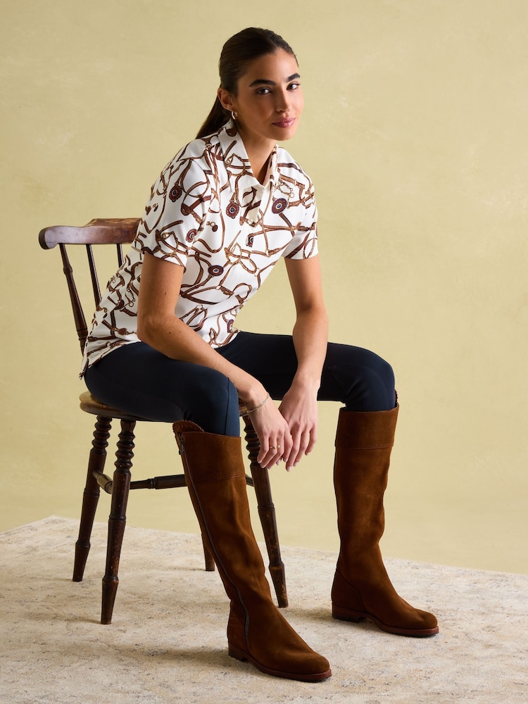 Joules Barbury Cream Bridle Print Polo Shirt - Image 3 of 7
