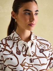 Joules Barbury Cream Bridle Print Polo Shirt - Image 4 of 7