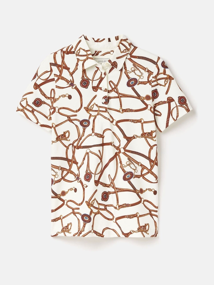 Joules Barbury Cream Bridle Print Polo Shirt - Image 7 of 7