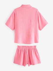Розовый - 100% Cotton Button Through Short Pyjamas (6-16yrs) - Изображение 7 из 8