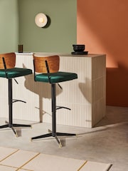 MADE.COM Green Amalyn Bar Stool in Velvet - Image 1 of 4