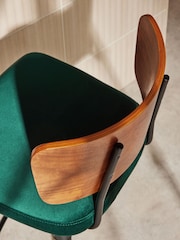 MADE.COM Green Amalyn Bar Stool in Velvet - Image 2 of 4