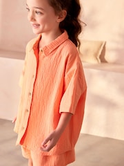 Orange 100% Cotton Button Through Short Pyjamas (6-16yrs) - Image 3 of 8