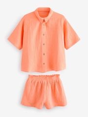 Orange 100% Cotton Button Through Short Pyjamas (6-16yrs) - Image 6 of 8