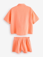 Orange 100% Cotton Button Through Short Pyjamas (6-16yrs) - Image 7 of 8