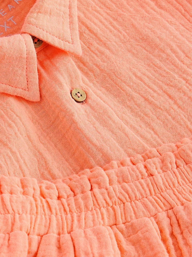 Orange 100% Cotton Button Through Short Pyjamas (6-16yrs) - Image 8 of 8