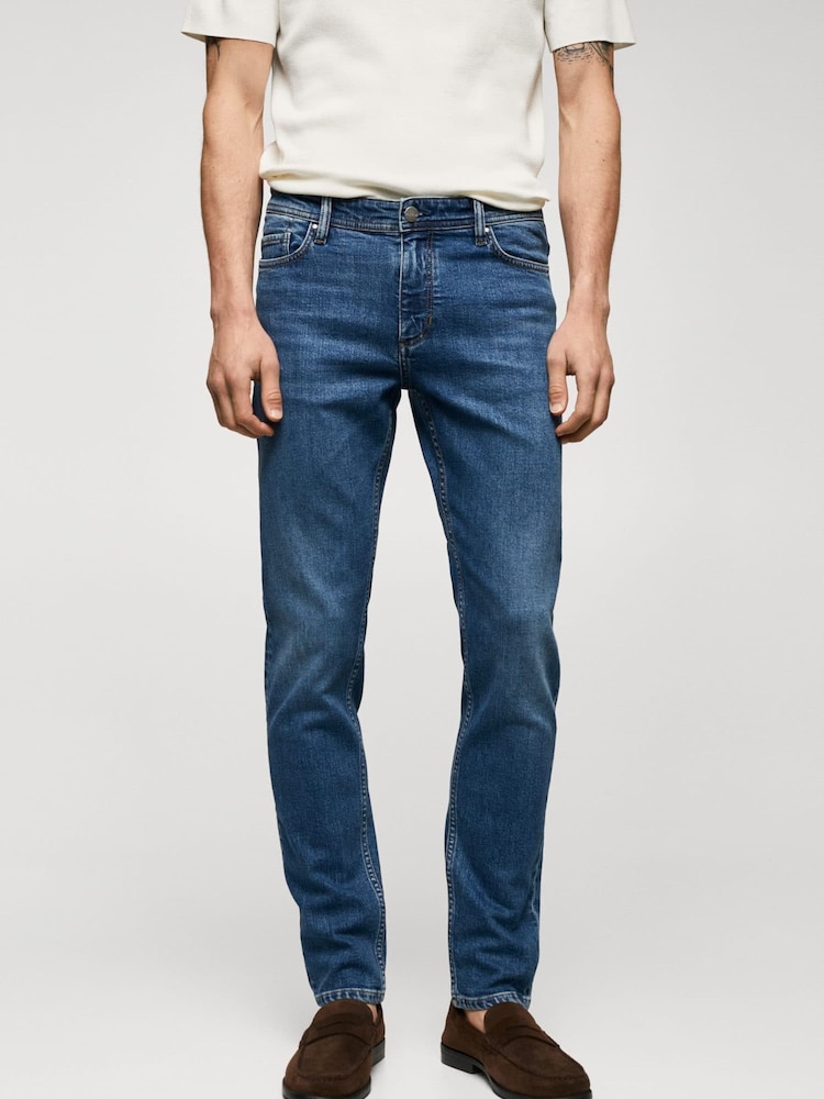 Mango Blue Slim Fit Jeans - Image 1 of 7