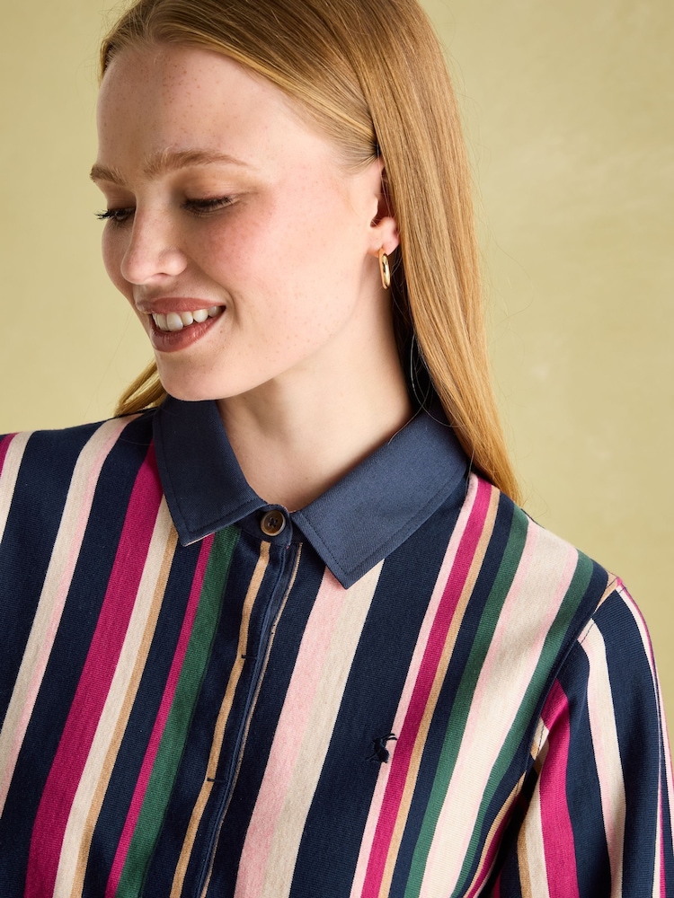 Joules Sammie Multi Striped Heavyweight Cotton Rugby Shirt - Image 4 of 7