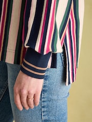 Joules Sammie Multi Striped Heavyweight Cotton Rugby Shirt - Image 5 of 7