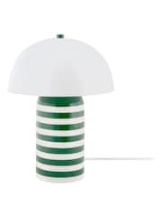 Leitmotiv Retro Green W. White Rayado Bright Table Lamp - Image 2 of 4