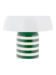 Leitmotiv Retro Green W. White Rayado Bright Table Lamp - Image 3 of 4