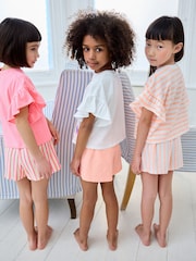 Fluro Orange/Pink Ruffle Short Sleeve Pyjamas 3 Pack (9mths-16yrs) - Image 3 of 11
