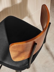 MADE.COM Charcoal Grey Amalyn Bar Stool in Velvet - Image 2 of 4