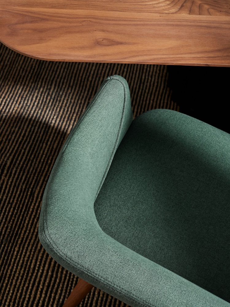 MADE.COM Bay Green and Walnut Legs Lule Dining Bench - Image 2 of 3