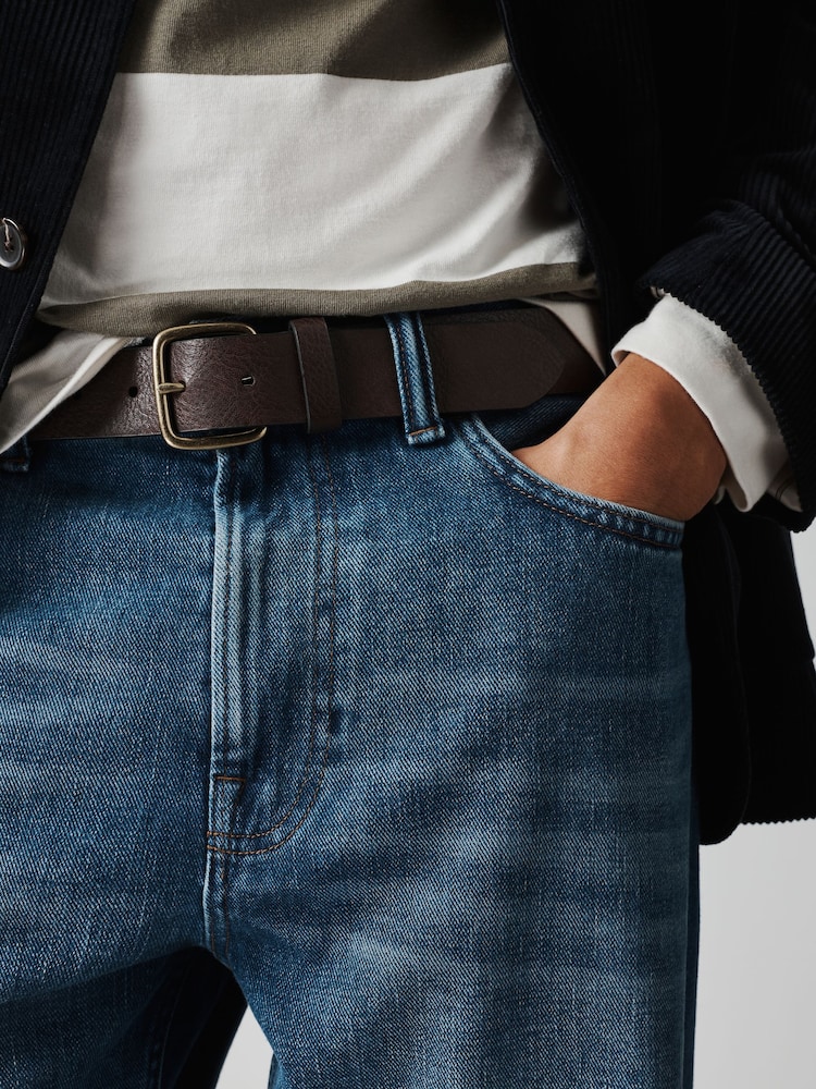 Brown Casual Faux Leather Belt - Image 1 of 5