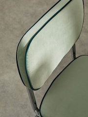 MADE.COM Set of 2 Jade Green with Dark Green Piping Parker Dining Chairs in Velvet - Image 2 of 3