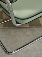 MADE.COM Set of 2 Jade Green with Dark Green Piping Parker Dining Chairs in Velvet - Image 3 of 3