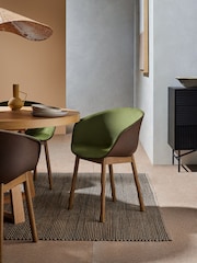 MADE.COM Brown and Green Velvet Helle Dining Chair - Image 1 of 4