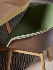 MADE.COM Brown and Green Velvet Helle Dining Chair - Image 2 of 4