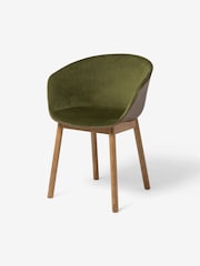MADE.COM Brown and Green Velvet Helle Dining Chair - Image 4 of 4