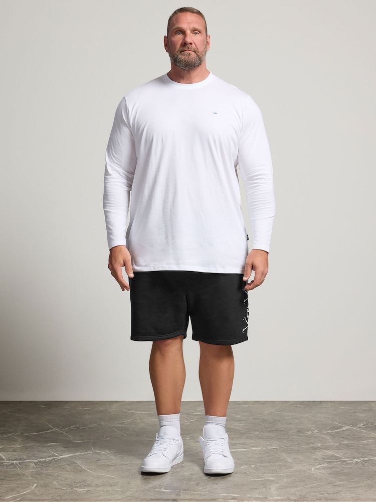 BadRhino Big & Tall Black Skull Jogger Short - Image 2 of 6 BadRhino Big & Tall Black Skull Jogger Short - Image 2 of 6