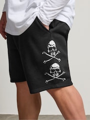 BadRhino Big & Tall Black Skull Jogger Short - Image 4 of 6