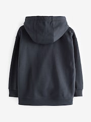 Navy Blue Plain Jersey Hoodie (3-16yrs) - Image 2 of 2