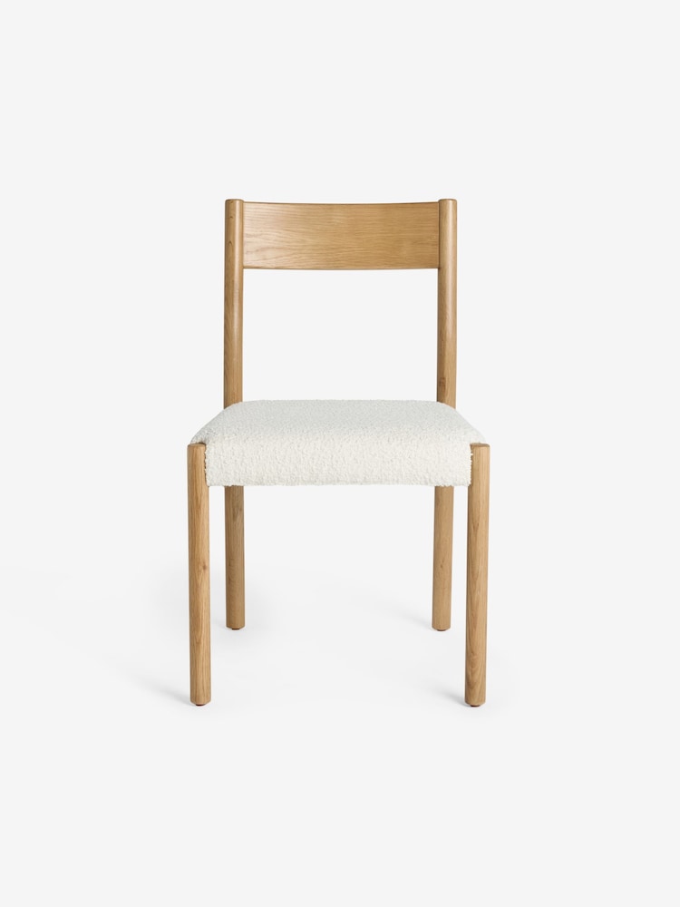 MADE.COM Set of 2 Natural and Off White Boucle Rhye Dining Chair - Image 5 of 5