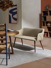 MADE.COM Ecru Marl and Walnut Lule Dining Bench - Image 1 of 4
